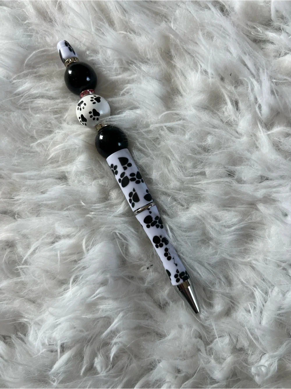 Paw-Top Ballpoint Pen - Black, Pink, Silver, Rose Gold - Cute Paw Print Design